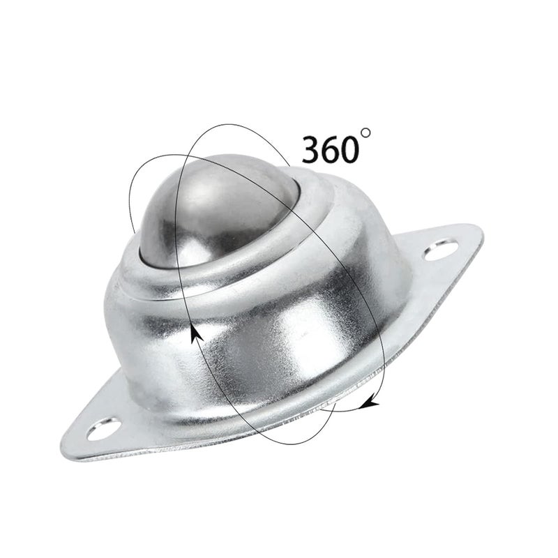 HNBun 16Pcs 1” Roller Ball Transfer Bearings, 360º Rotation Universal Ball Casters, 400Lbs Carbon Steel Round Ball Transfer Unit for Conveyor, Roller Stand, Transmission, Furniture - Image 4